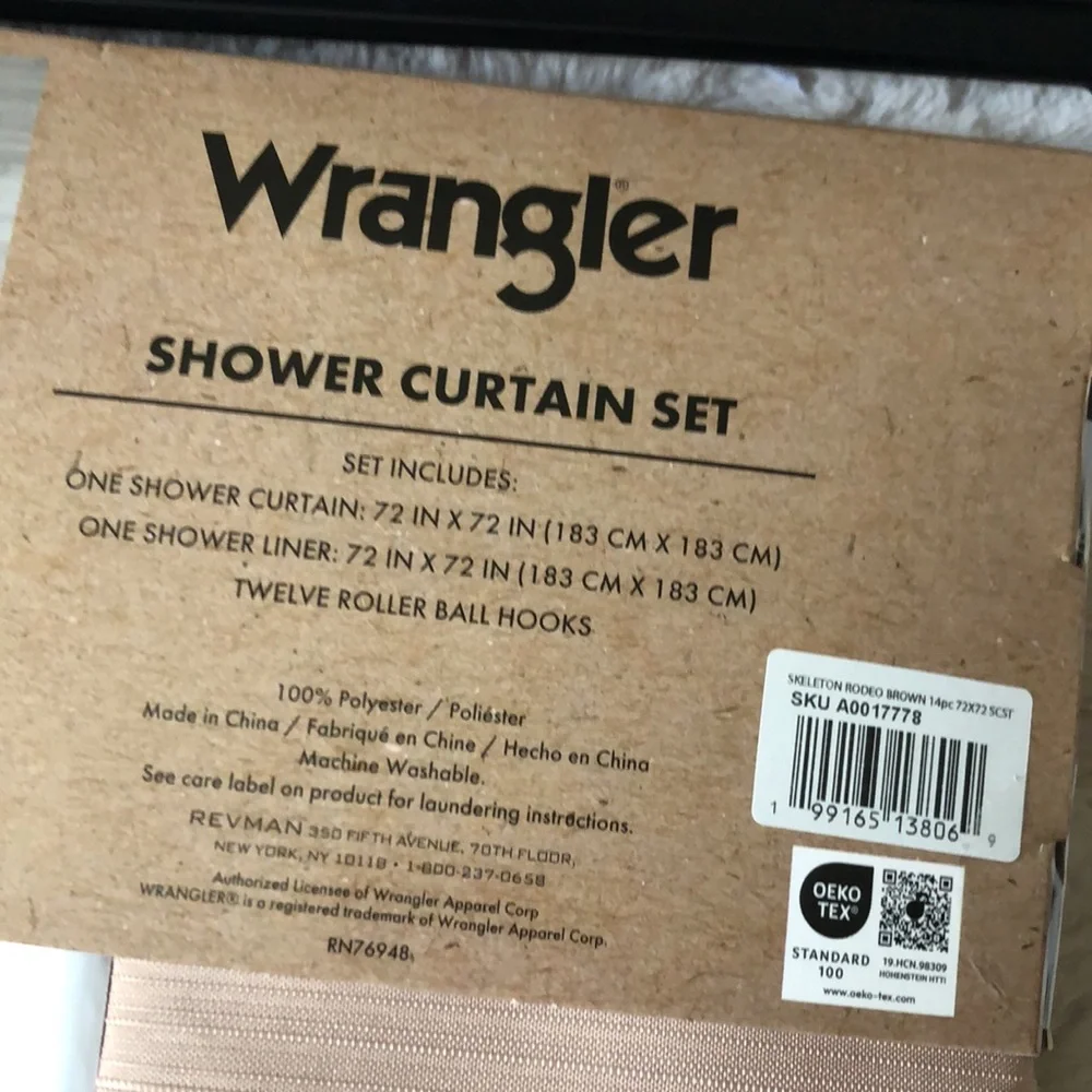 Wrangler HALLOWEEN Skeleton Rodeo Shower Curtain Set